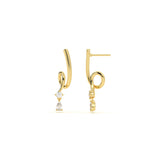 Twirl Diamond Drop Earring