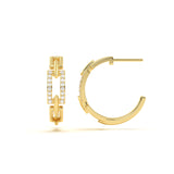 Solitaire Link Diamond Hoops