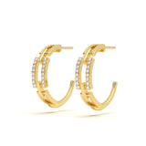 Solitaire Link Diamond Hoops