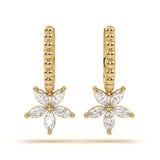 Marquise Petal Diamond Hoops
