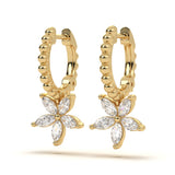 Marquise Petal Diamond Hoops