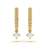Round Solitaire Diamond Hoops