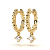 Round Solitaire Diamond Hoops