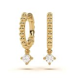 Round Solitaire Diamond Hoops