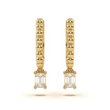 Emerald Solitaire Diamond Hoops
