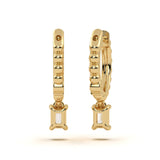 Emerald Solitaire Diamond Hoops