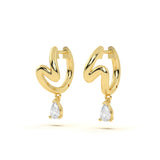 Pear Curve Diamond Earring