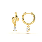 Pear Curve Diamond Earring