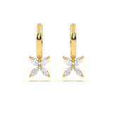 Marquise Diamond Floral Hoops