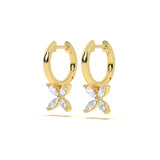 Marquise Diamond Floral Hoops