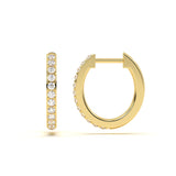 Pave Solitaire Diamond Hoops
