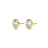 Bezel Oval 1ct Diamond Studs