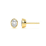 Bezel Oval 1ct Diamond Studs