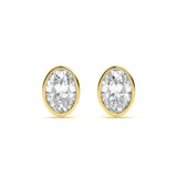 Bezel Oval 2 ct Diamond Studs