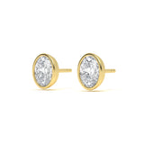Bezel Oval 2 ct Diamond Studs