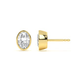 Bezel Oval 2 ct Diamond Studs