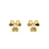 Floral Solitaire Diamond Studs