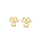 Delicate Floral Diamond Studs