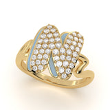‘N’ Diamond Enamel Ring
