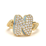 ‘N’ Diamond Enamel Ring