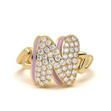 ‘N’ Diamond Enamel Ring