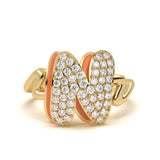‘N’ Diamond Enamel Ring