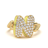 ‘N’ Diamond Enamel Ring