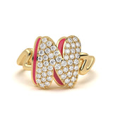 ‘N’ Diamond Enamel Ring