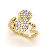 ‘S’ Diamond Enamel Ring