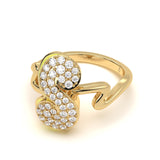 ‘S’ Diamond Enamel Ring