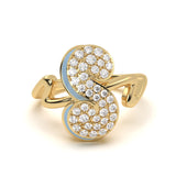 ‘S’ Diamond Enamel Ring