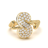 ‘S’ Diamond Enamel Ring