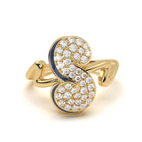 ‘S’ Diamond Enamel Ring