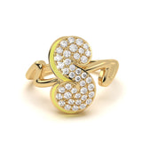 ‘S’ Diamond Enamel Ring