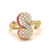 ‘S’ Diamond Enamel Ring