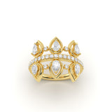 Pear Diamond Crown Ring