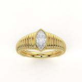 Marquise Diamond Tapered Ring