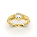 Round Diamond Tapered Ring
