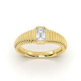 Emerald Diamond Tapered Ring