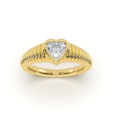 Heart Diamond Tapered Ring