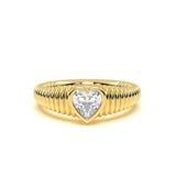 Heart Diamond Tapered Ring