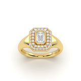 Clustered Emerald Diamond Ring