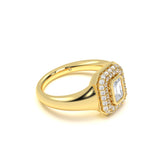 Clustered Emerald Diamond Ring