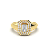Clustered Emerald Diamond Ring