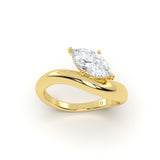 Curve Marquise Solitaire Ring