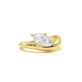 Curve Marquise Solitaire Ring