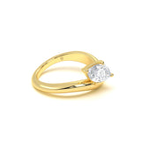 Curve Marquise Solitaire Ring