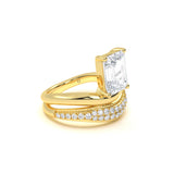 Emerald Solitaire Cluster Ring