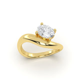 Oval Solitaire Diamond Ring