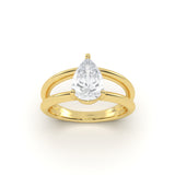 Pear Band Diamond Ring